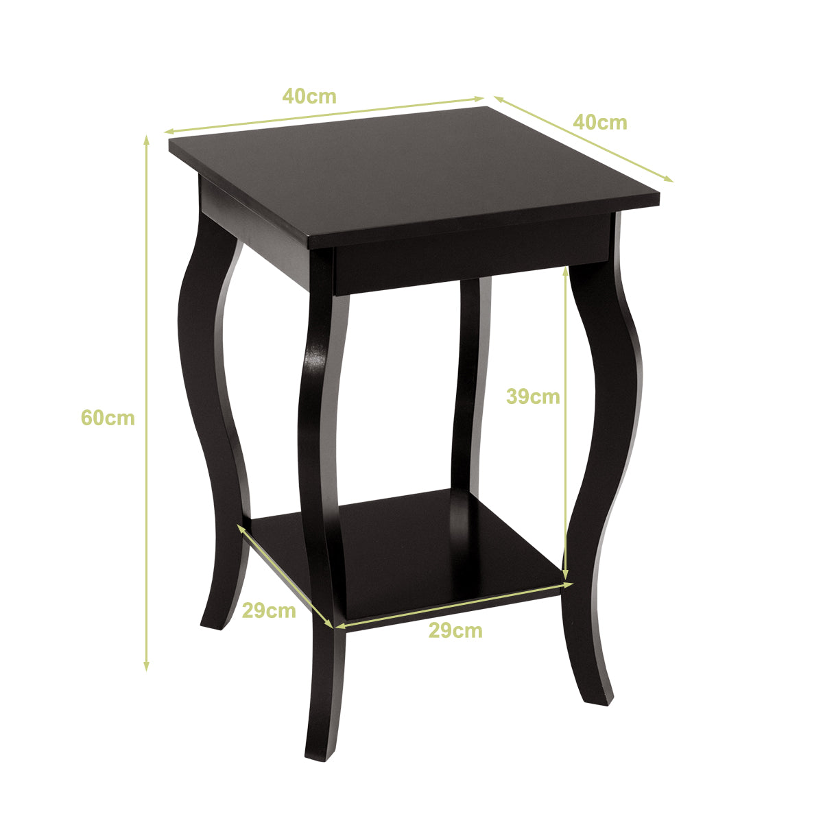LIVSK Moderne Bijzettafel met Opbergruimte - 2-traps Ontwerp - Stevige Hardware - Gebruiksvriendelijk - 40 x 40 x 60 cm - Bruin