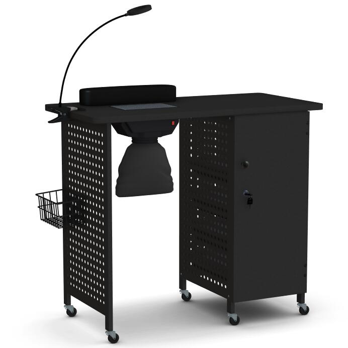 LIVSK Manicuretafel met Afzuigventilator - 4 Lades - Verstelbare Lamp - Wielen voor Mobiliteit - Professioneel en Thuisgebruik -