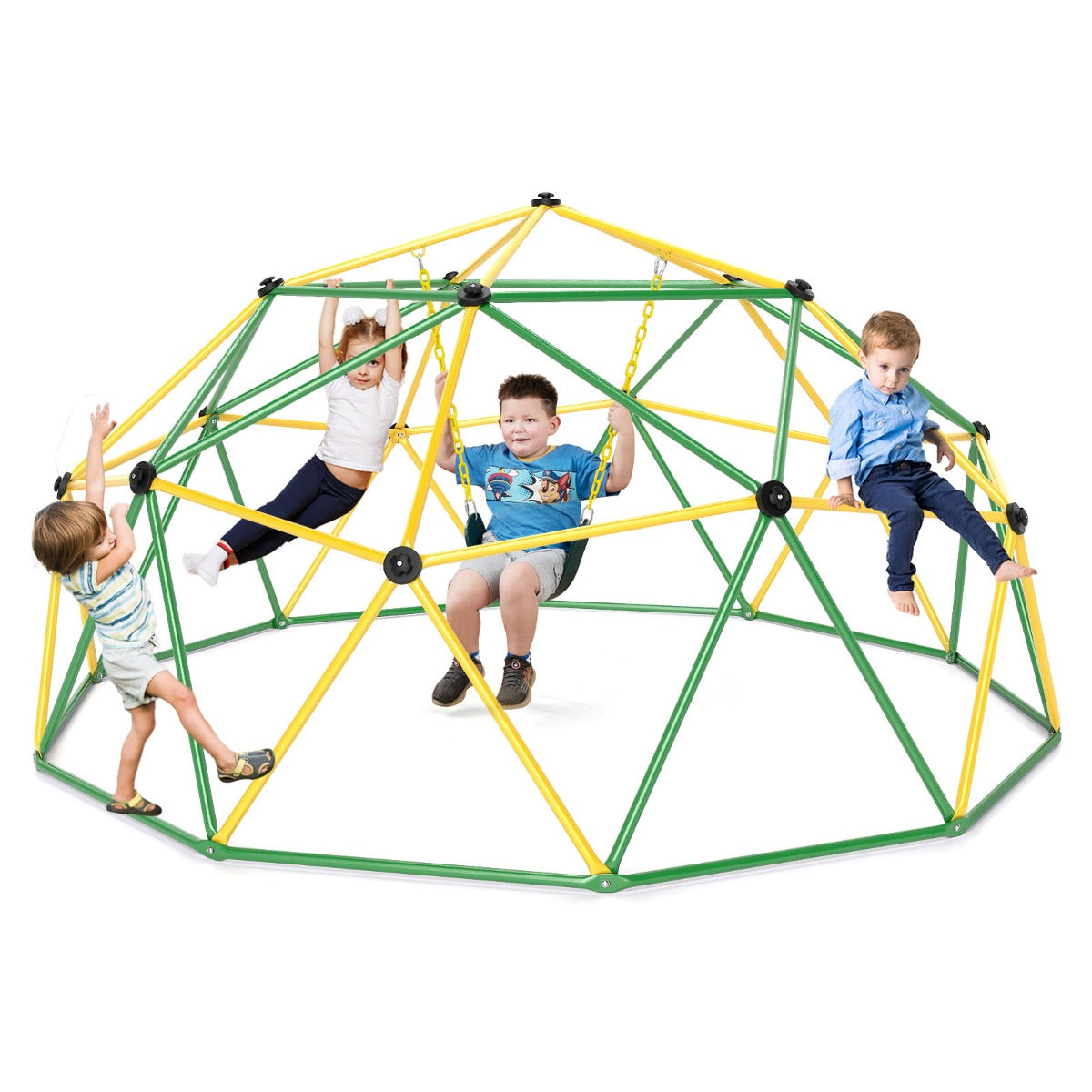 LIVSK Klimkoepel met Schommel - Draagvermogen 363 kg - Voor 1-4 Kinderen - Inclusief EVA-Schommel - Veilig en Duurzaam - Groen &