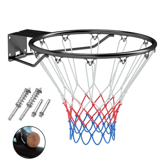 LIVSK Basketbalvelg - Weerbestendig Metalen Frame - Schokabsorberend Ontwerp - Eenvoudige Wandmontage - Standaardmaat 45 cm -