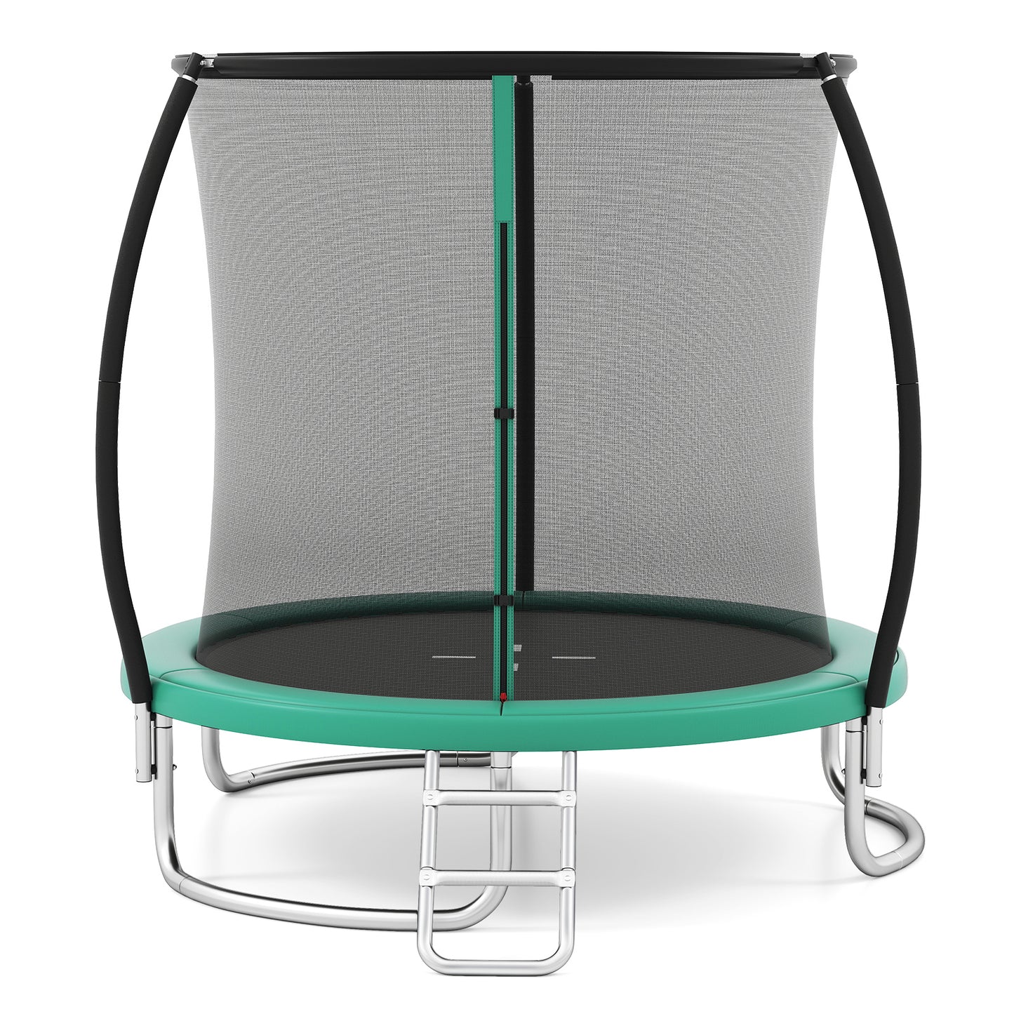 LIVSK Tuintrampoline met Veiligheidsnet en Ladder - Ø244 cm - Veilig en Duurzaam - Antislip Springmat - Groen