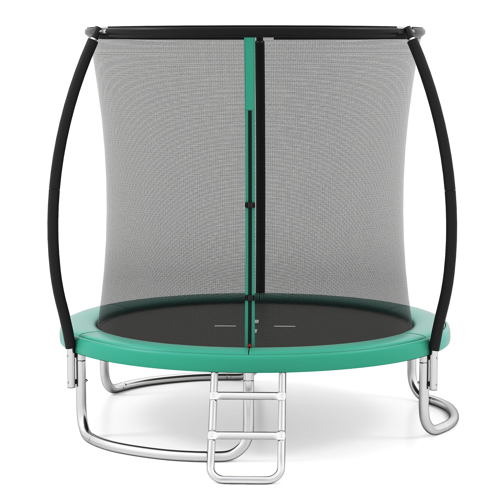 LIVSK Tuintrampoline met Veiligheidsnet en Ladder - Ø244 cm - Veilig en Duurzaam - Antislip Springmat - Groen