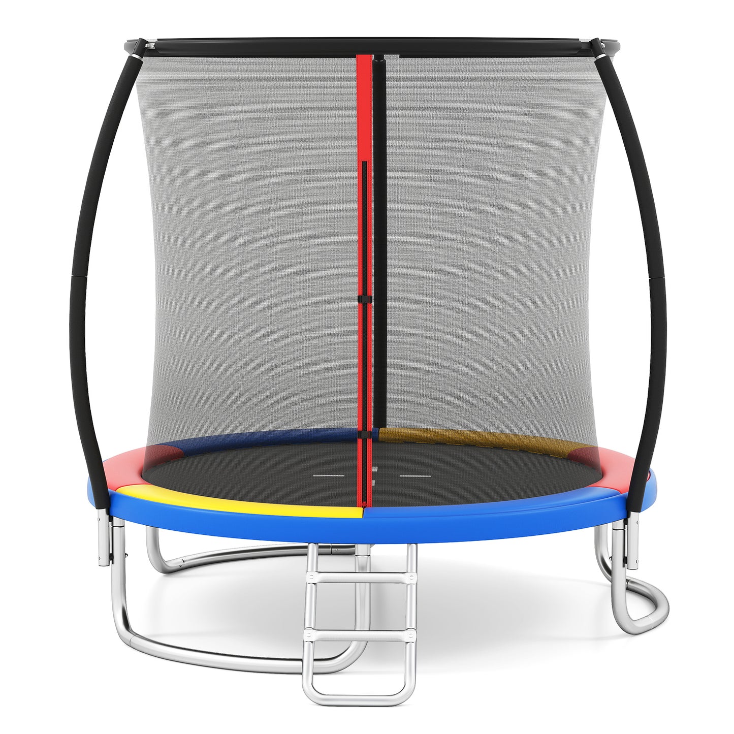 LIVSK Trampoline met Veiligheidsnet - Stevig Frame - Antislip Ladder - Ø244 cm - Voor Kinderen en Volwassenen - Oranje