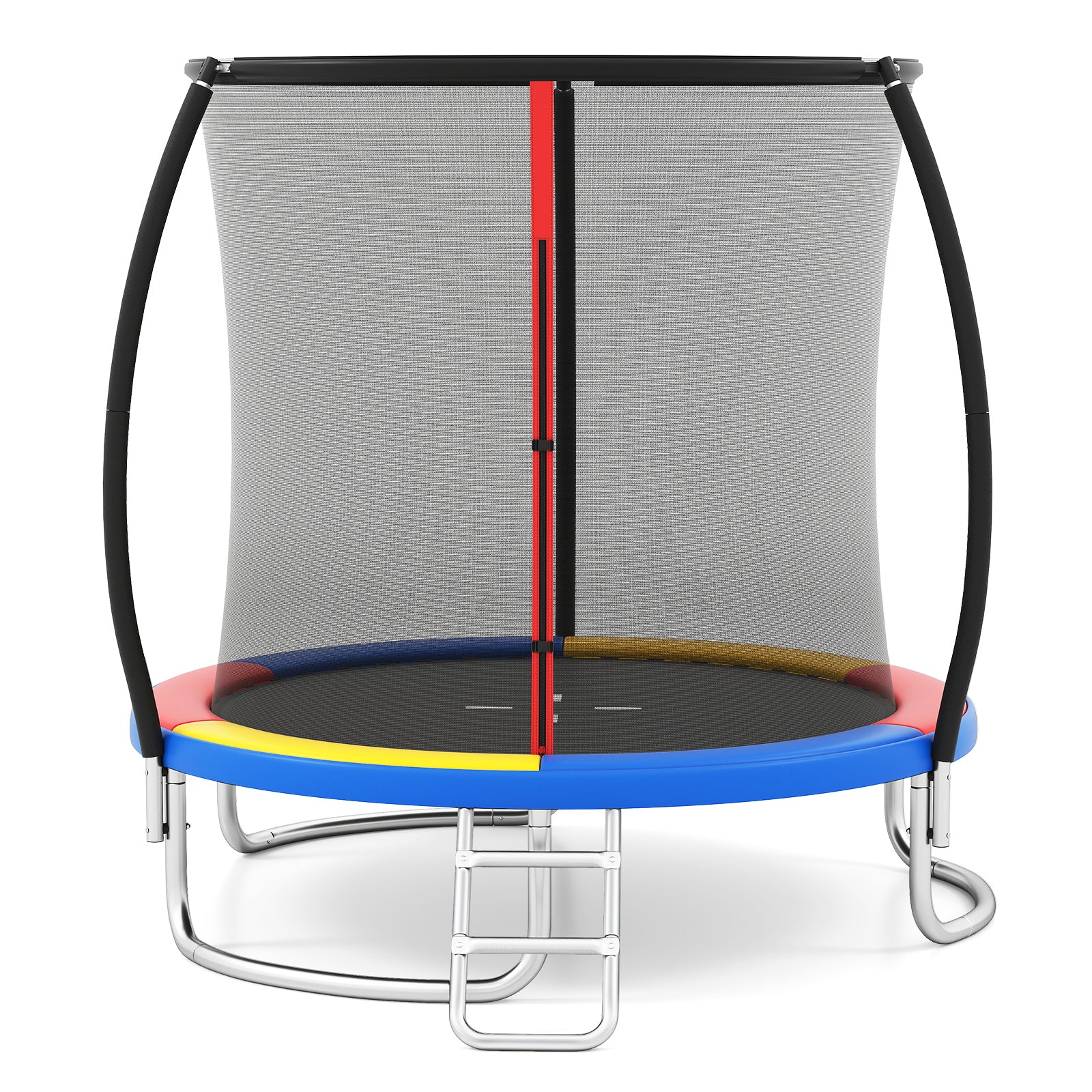 LIVSK Trampoline met Veiligheidsnet - Stevig Frame - Antislip Ladder - Ø244 cm - Voor Kinderen en Volwassenen - Oranje