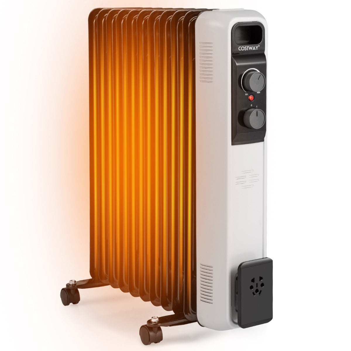 LIVSK Oliegevulde Elektrische Radiator - 3 Warmtestanden - Instelbare Thermostaat - Veiligheidsopties - Draagbaar - Zwart