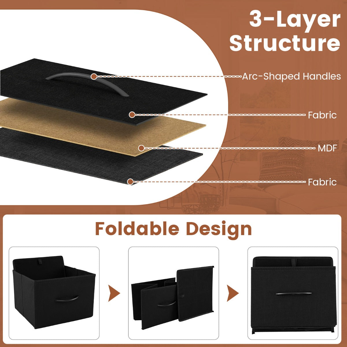 Livsk costway opbergkast brede kast met 2 open houten planken 5 lades en een robuust metalen frame zwart 2