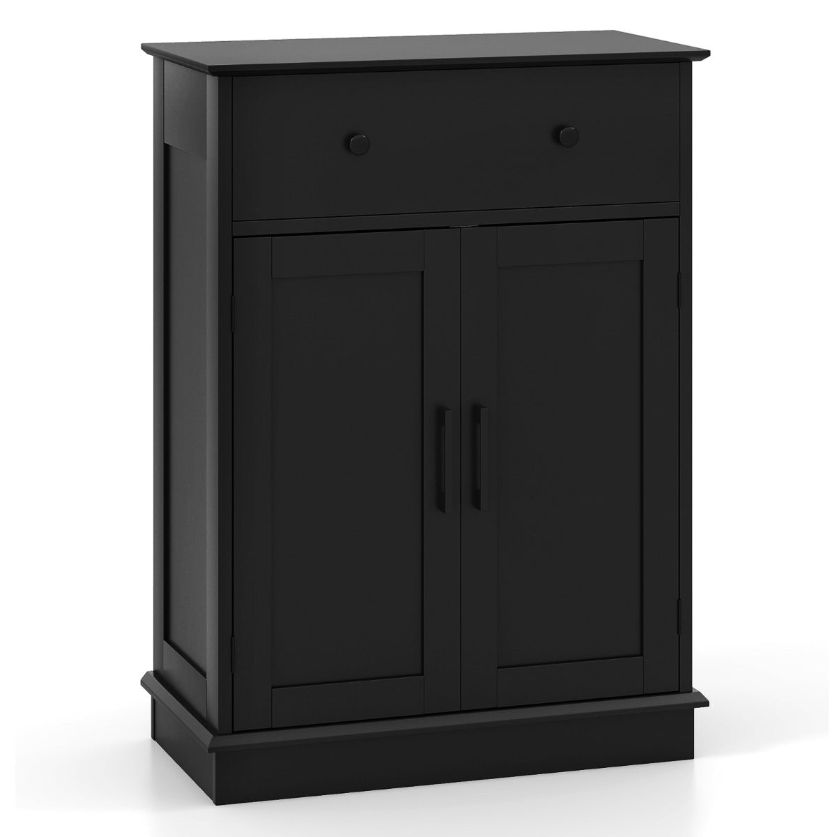 LIVSK Onderkast met Verstelbare Plank - Veel Opbergruimte - Kantelbeveiliging - Elegant Ontwerp - 56 x 30 x 80 cm - Zwart