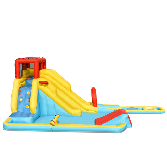 LIVSK Opblaasbaar Springkasteel - Glijbanen, Zwembaden, Basketbalhoepel, Waterpistool, Klimwand - 622 x 335 x 225 cm - Zie