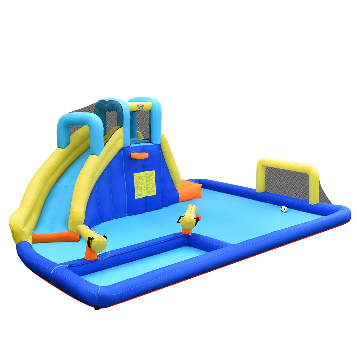 LIVSK Opblaasbaar Waterpark - 6-in-1 Springkussen met Waterpistool - Duurzaam Oxford - Snelle Inflatie - Voor Kinderen 3-12 jaar