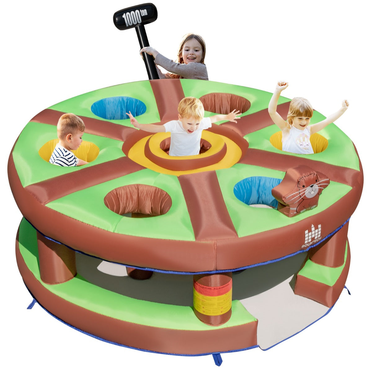 Livsk costway opblaasbare mep de mol spel reuze hameren stampen speelgoed met 480w blazer interactief spel 256 x 256 x 120 cm