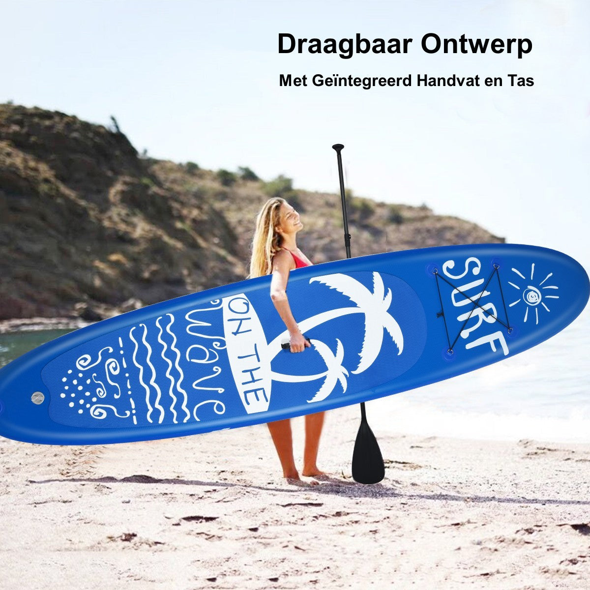 LIVSK Opblaasbaar Stand-Up Paddleboard - Antislip, Verstelbare Peddel, Lichtgewicht en Draagbaar - Voor Stabiliteit en Snelheid -