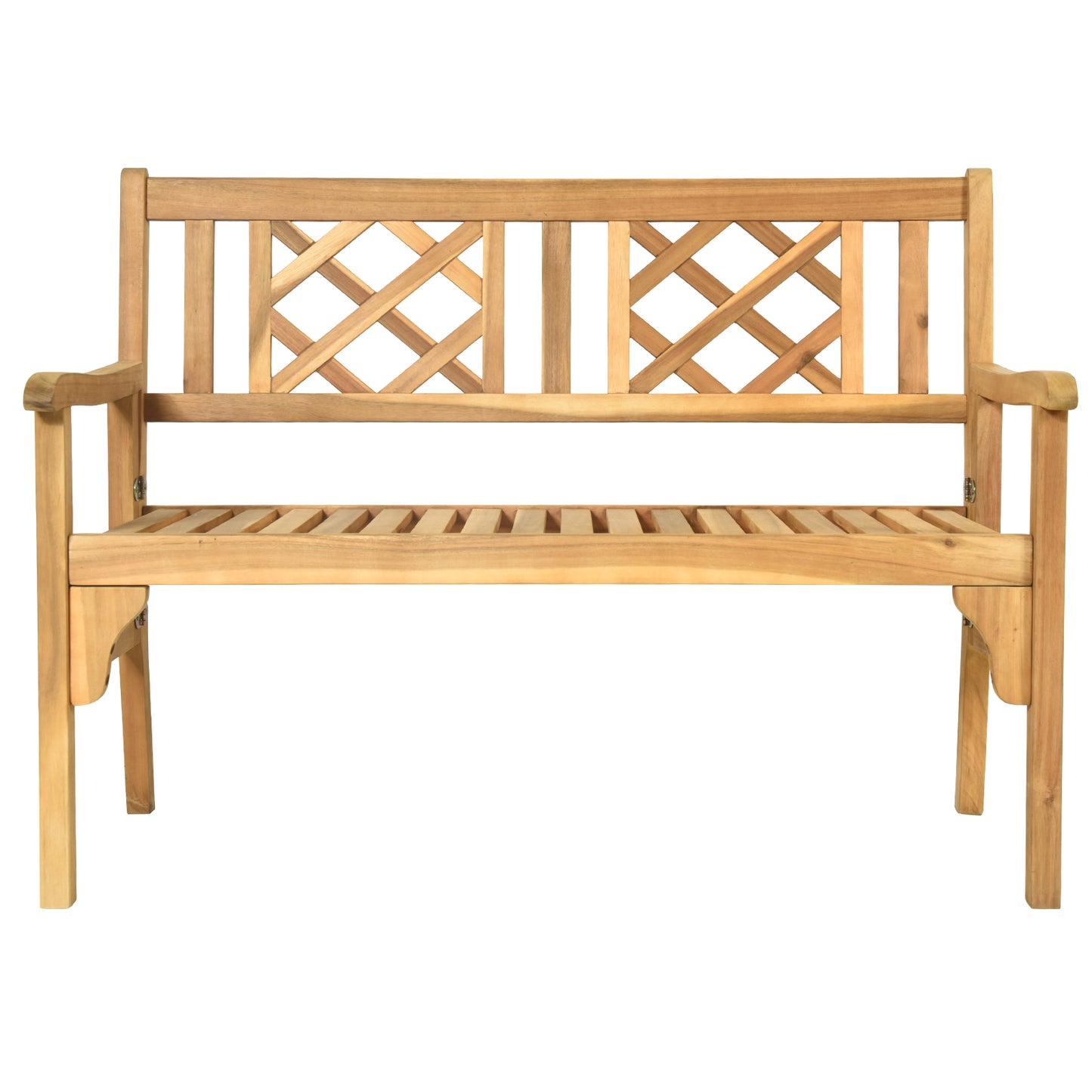 LIVSK Opklapbare Houten Tuinbank - Ergonomisch Ontwerp - Ruimtebesparend - Tot 320 kg - Teakhout