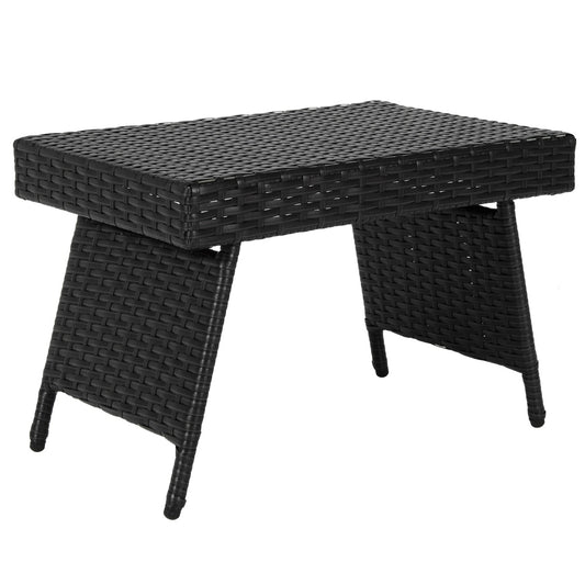 Livsk costway opklapbare salontafel outdoor bijzettafel met pvc top 60 x 40 x 40 cm zwart