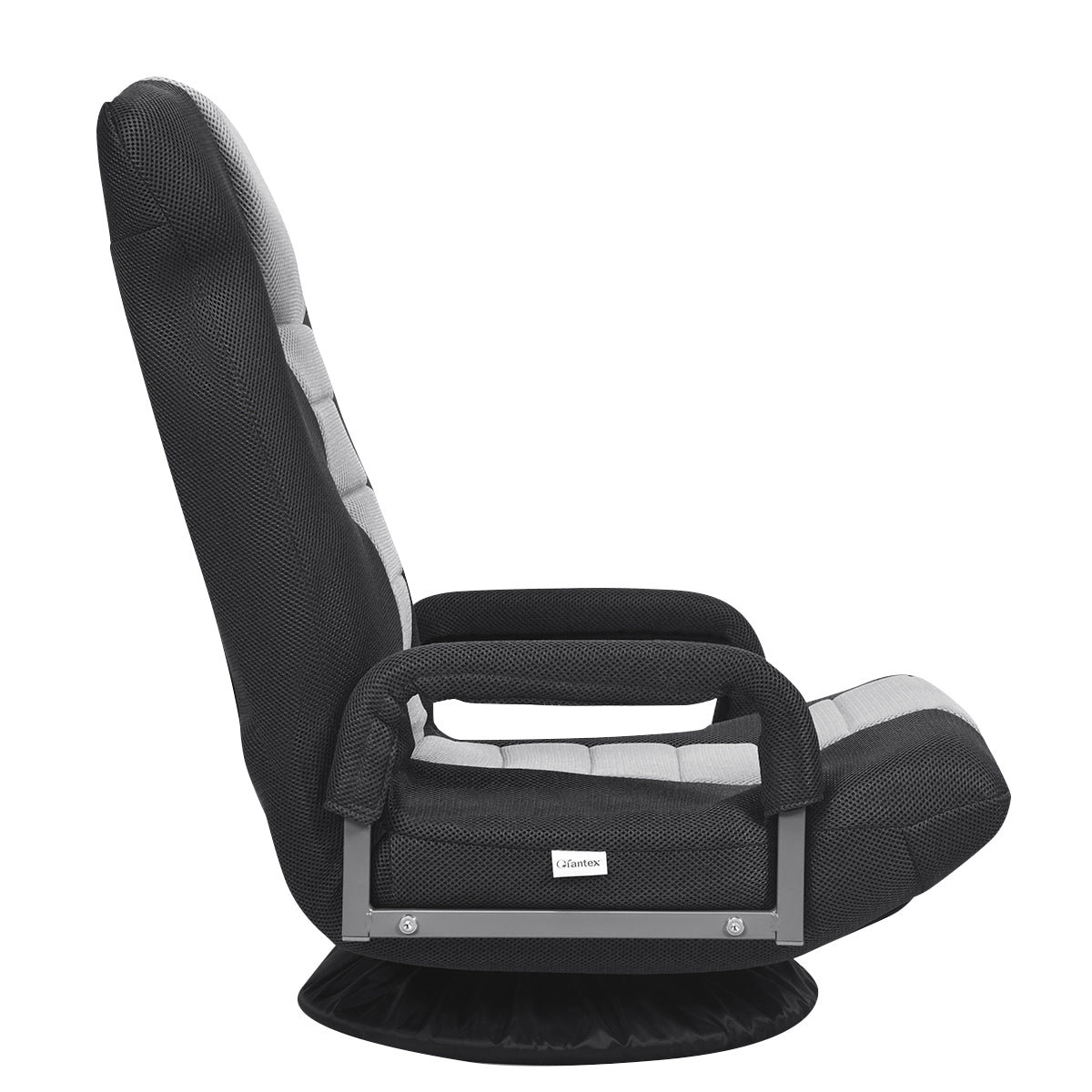LIVSK Opvouwbare Vloer Gaming Stoel - Verstelbare 6 Posities - 360° Draaibaar - Ergonomisch - 61-87 x 55 x 75 cm - Grijs