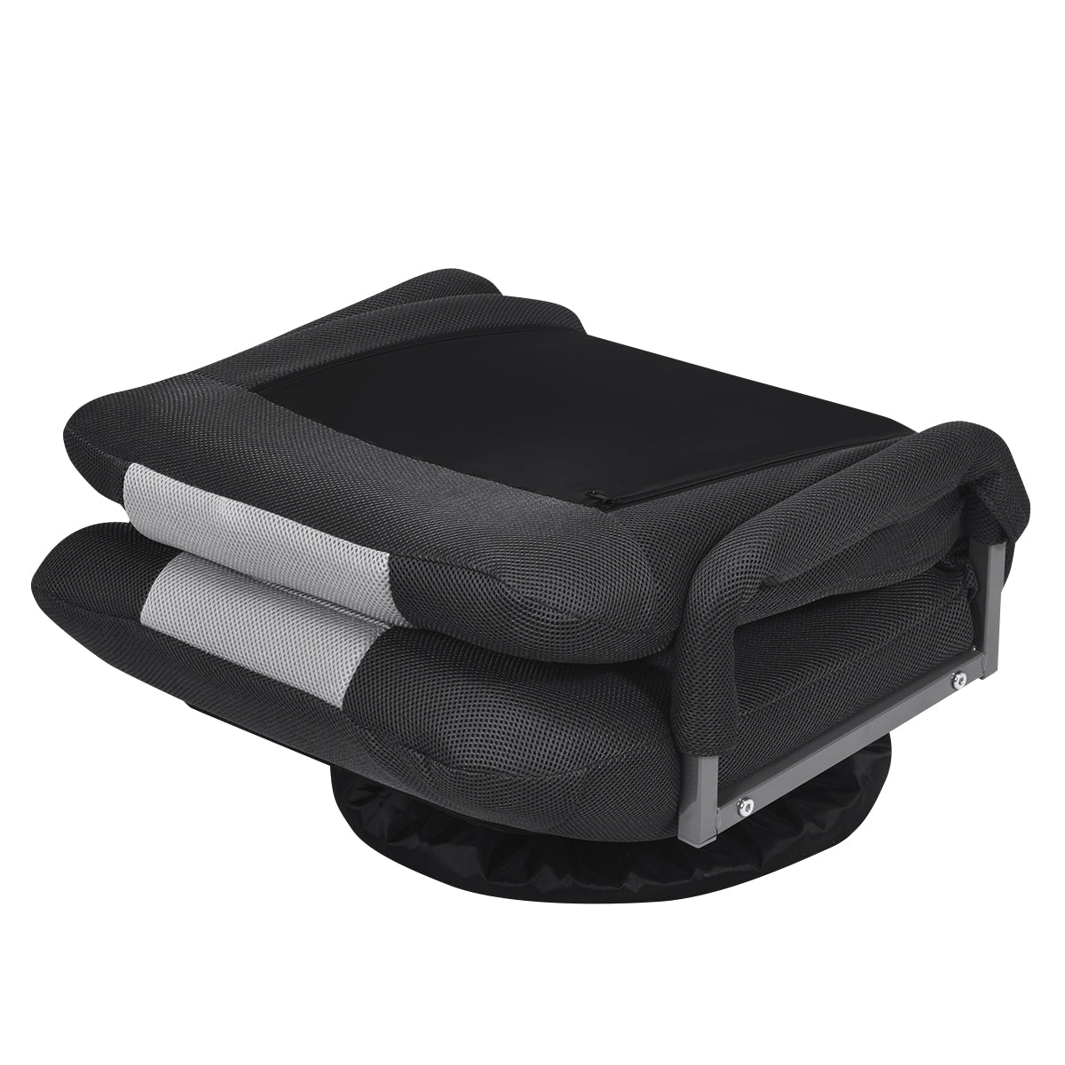 LIVSK Opvouwbare Vloer Gaming Stoel - Verstelbare 6 Posities - 360° Draaibaar - Ergonomisch - 61-87 x 55 x 75 cm - Grijs