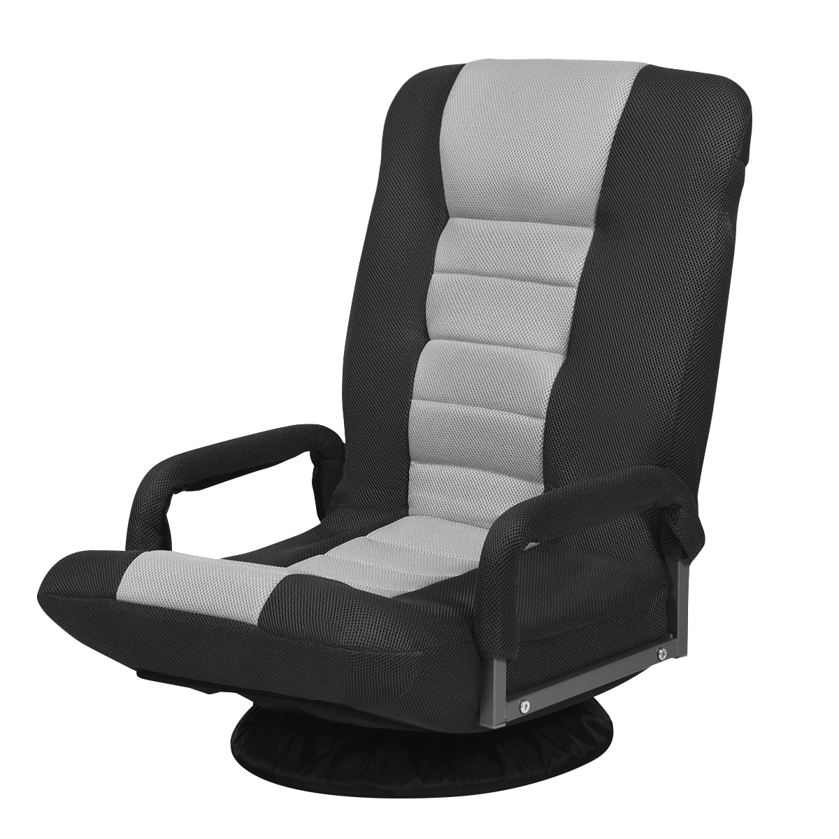 LIVSK Opvouwbare Vloer Gaming Stoel - Verstelbare 6 Posities - 360° Draaibaar - Ergonomisch - 61-87 x 55 x 75 cm - Grijs