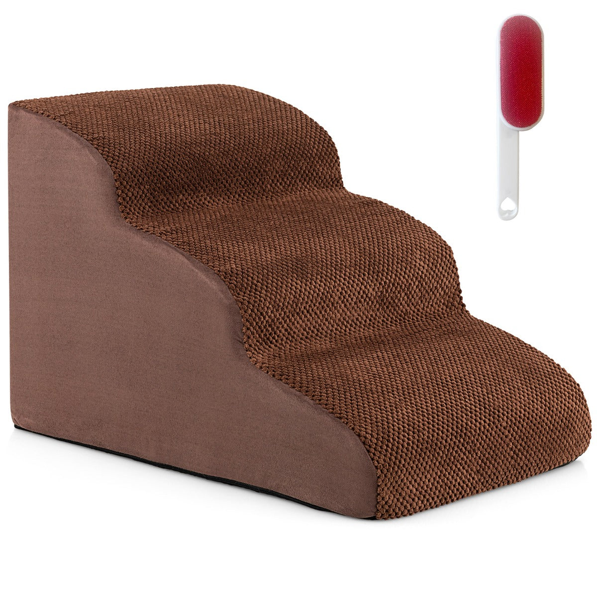 LIVSK Hondenhelling van Schuimrubber - 3 Niveaus - Antislip en Comfortabel - Geschikt tot 30 kg - 58 x 42 x 40 cm - Bruin