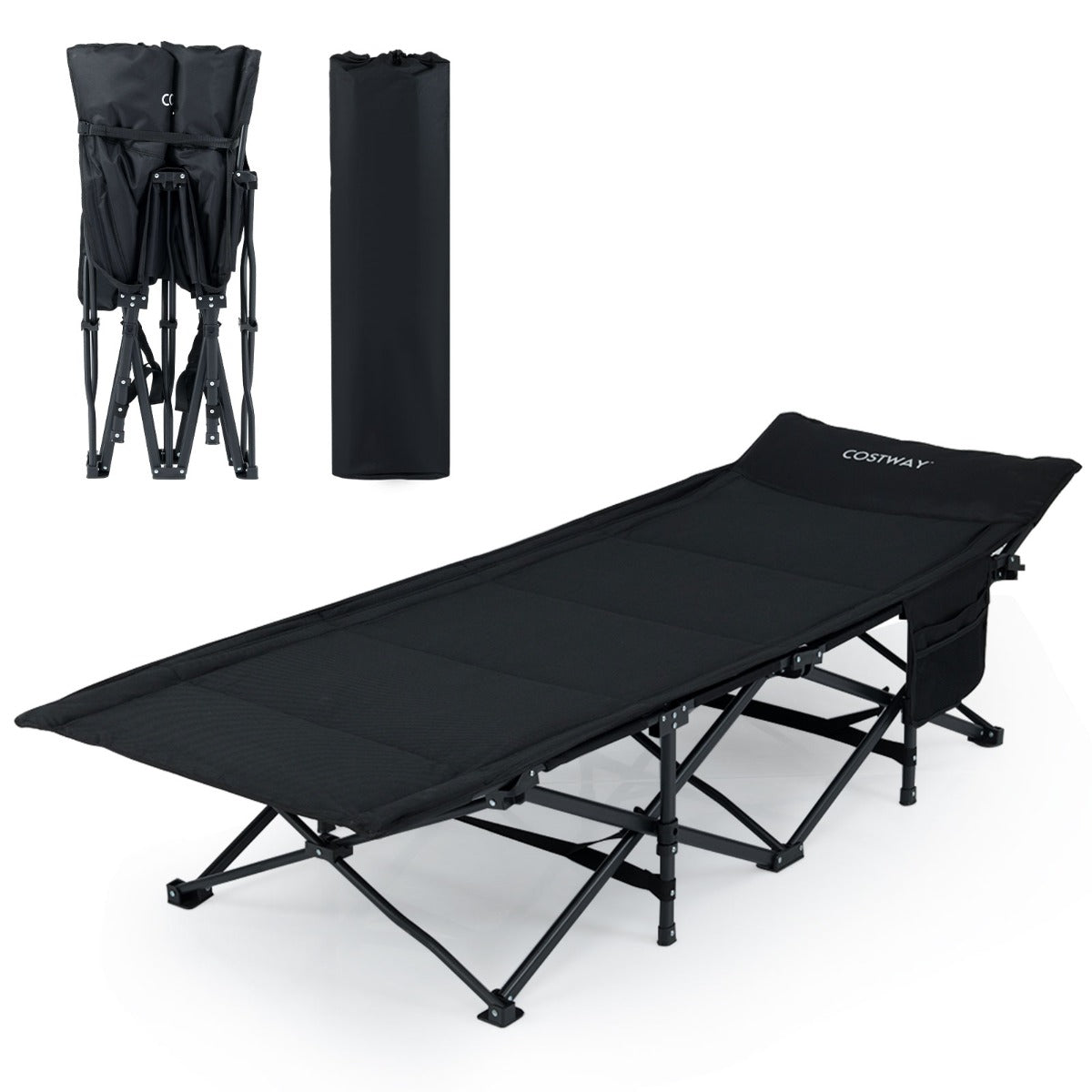 Livsk costway opvouwbaar campingbed voor volwassenen draagbare campingligstoel