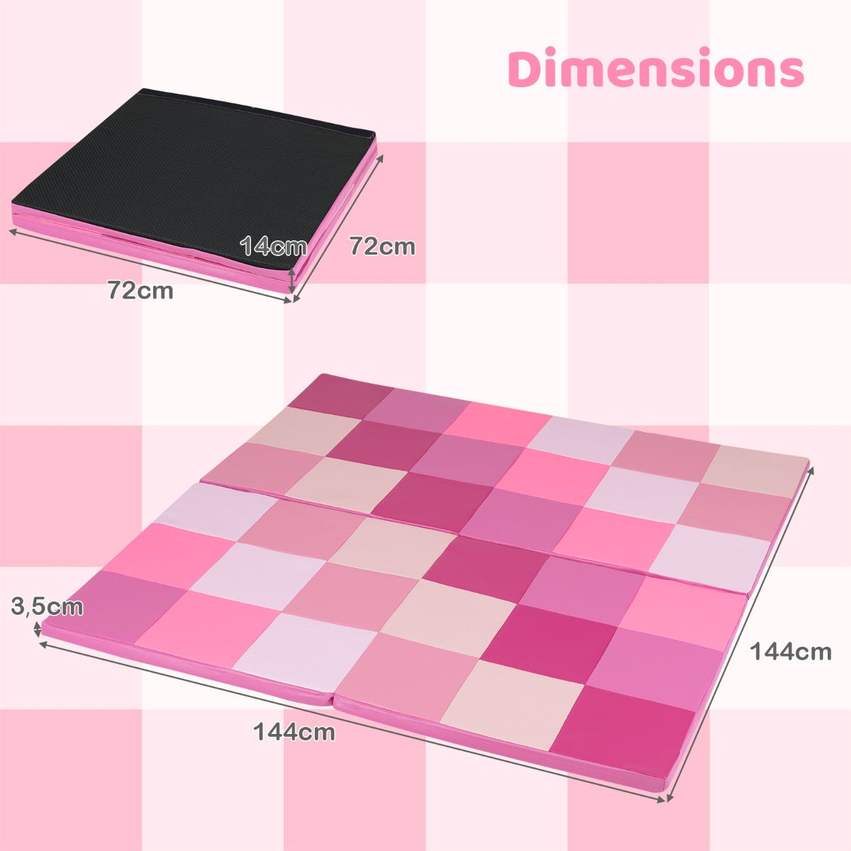 Livsk costway opvouwbaar speelkleed voor babys met waterdicht kunstleer en zachte schuimvulling tweedelig groot formaat