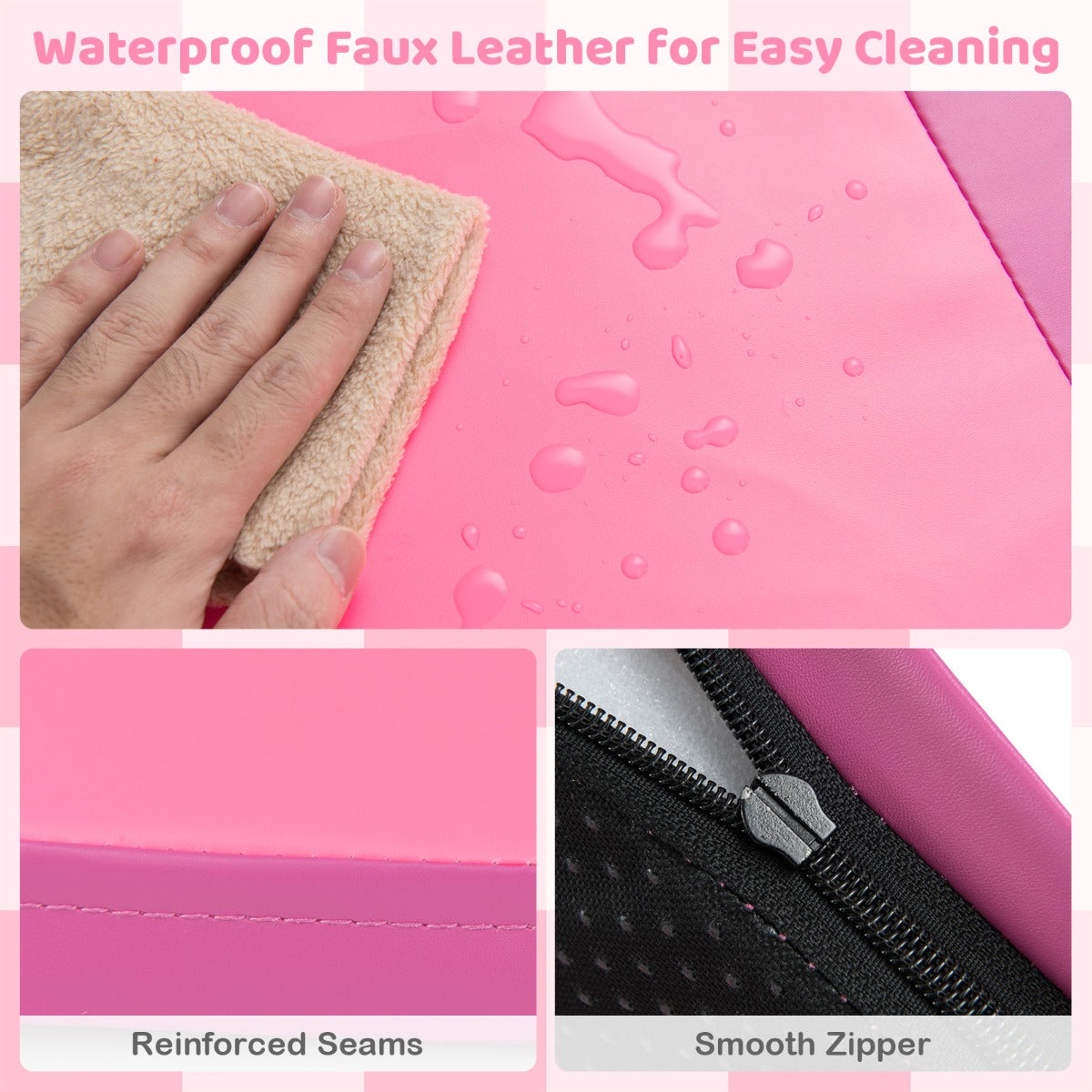 Livsk costway opvouwbaar speelkleed voor babys met waterdicht kunstleer en zachte schuimvulling tweedelig groot formaat