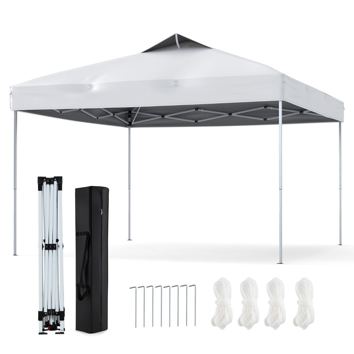 LIVSK Pop-up Tent - Waterdicht en Opvouwbaar - Hoogteverstelbaar - Ideaal voor Buitenevenementen - 9 m² - Blauw/grijs/wit