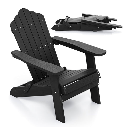 LIVSK Opvouwbare Adirondack-stoel - Weerbestendig HIPS - Ergonomische Zitting - Brede Armleuningen - Tot 180 kg - Marineblauw