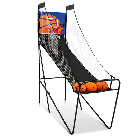 LIVSK Elektronische Basketbal Arcade Machine - 3 Ballen & Pomp - Opvouwbaar - Stalen Frame - Voor Binnengebruik - Zwart