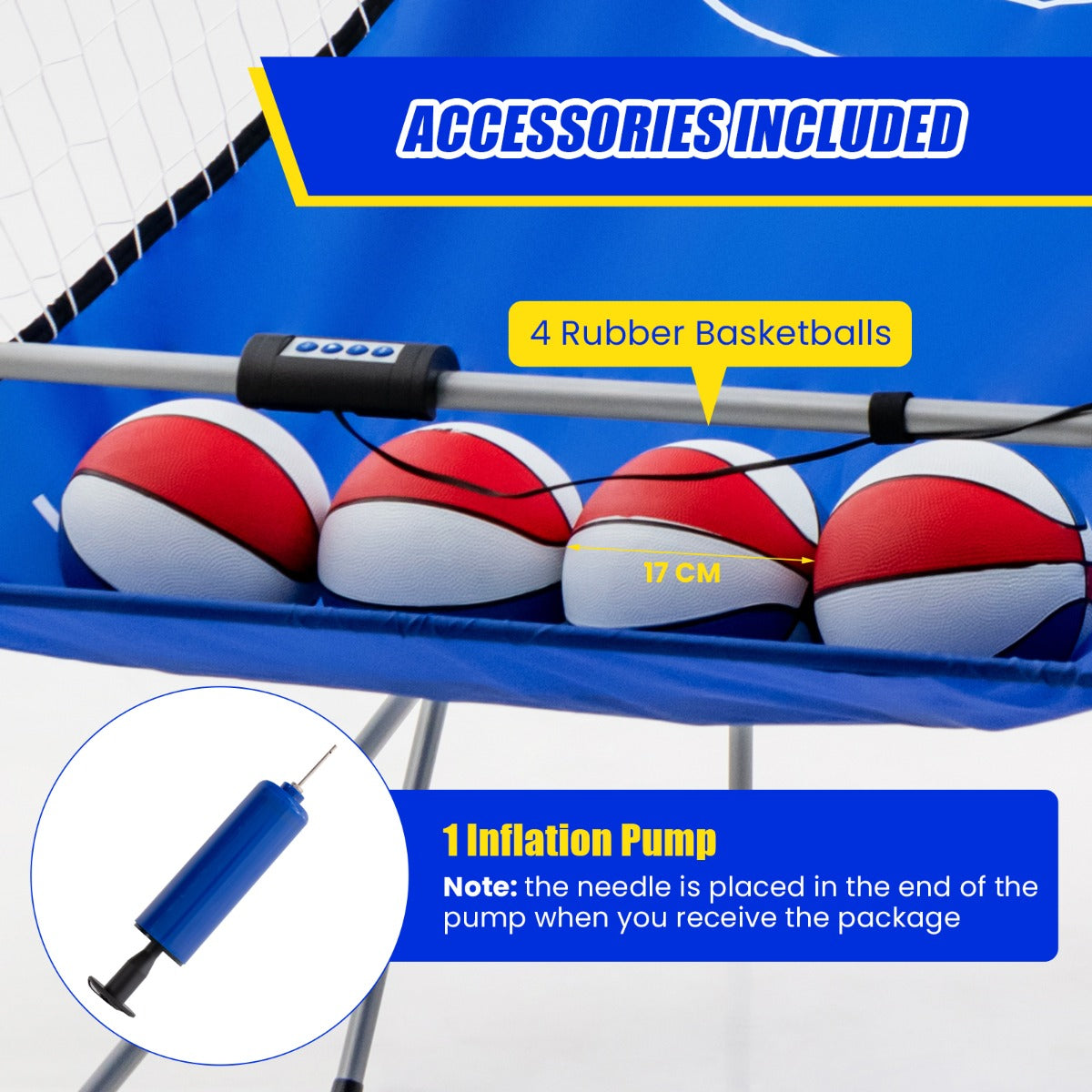 LIVSK Basketbal Arcadespel - Elektronisch Scoresysteem - 8 Spelstanden - Voor 1-4 Spelers - Opvouwbaar - 206 x 110 x 206 cm -