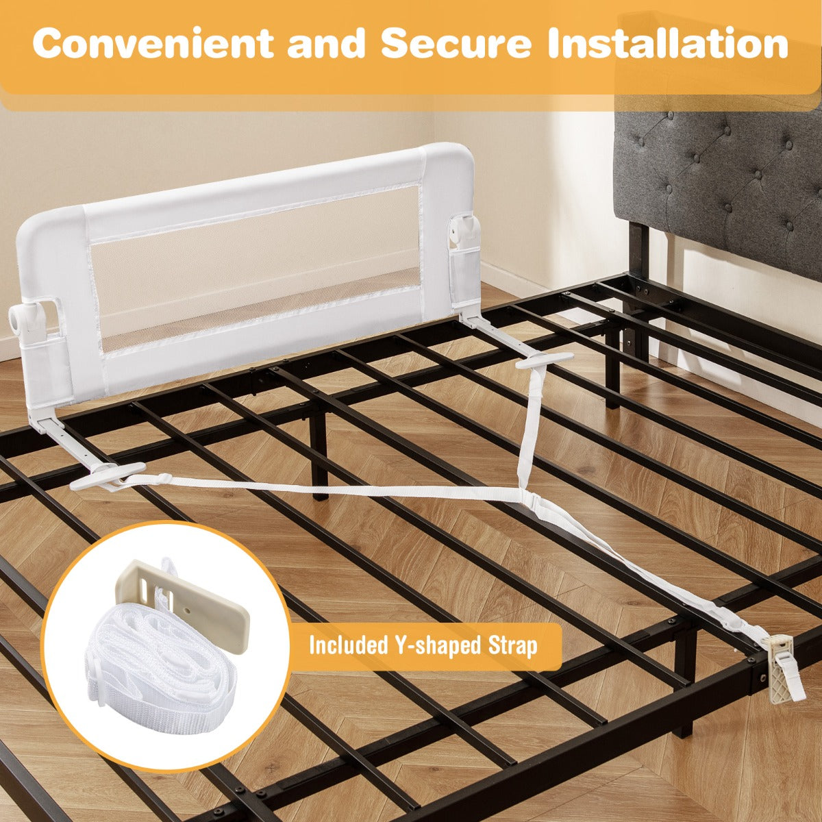 LIVSK Opvouwbaar Babybedhekje - Antistootschuim - Doorzichtig Net - Geschikt voor Diverse Bedtypes - 105 x 38 x 43 cm - Wit