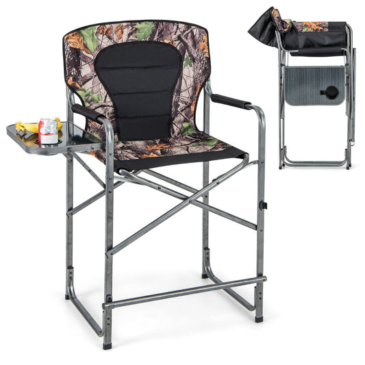 LIVSK Camouflage Campingstoel - Inklapbaar met Voetensteun en Bekerhouder - Ergonomisch en Draagbaar - Tot 150 kg -
