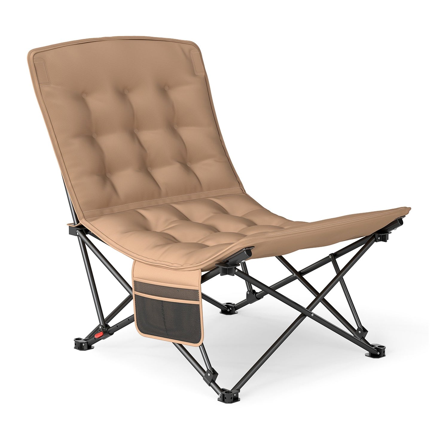 LIVSK Opvouwbare Campingstoel - Verstelbare Rugleuning - Draagvermogen 225 kg - Duurzaam Oxford-stof - Ergonomisch - Khaki