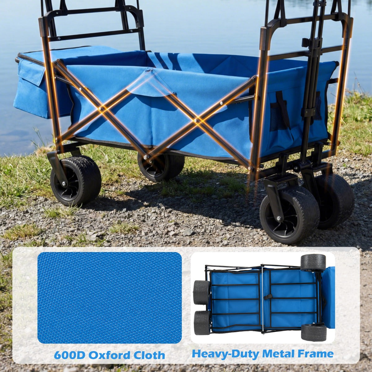 Livsk costway opvouwbare kinderwagen met afneembare zonnekap zerstelbare duwstang afneembare opbergtas en terreinwielen blauw