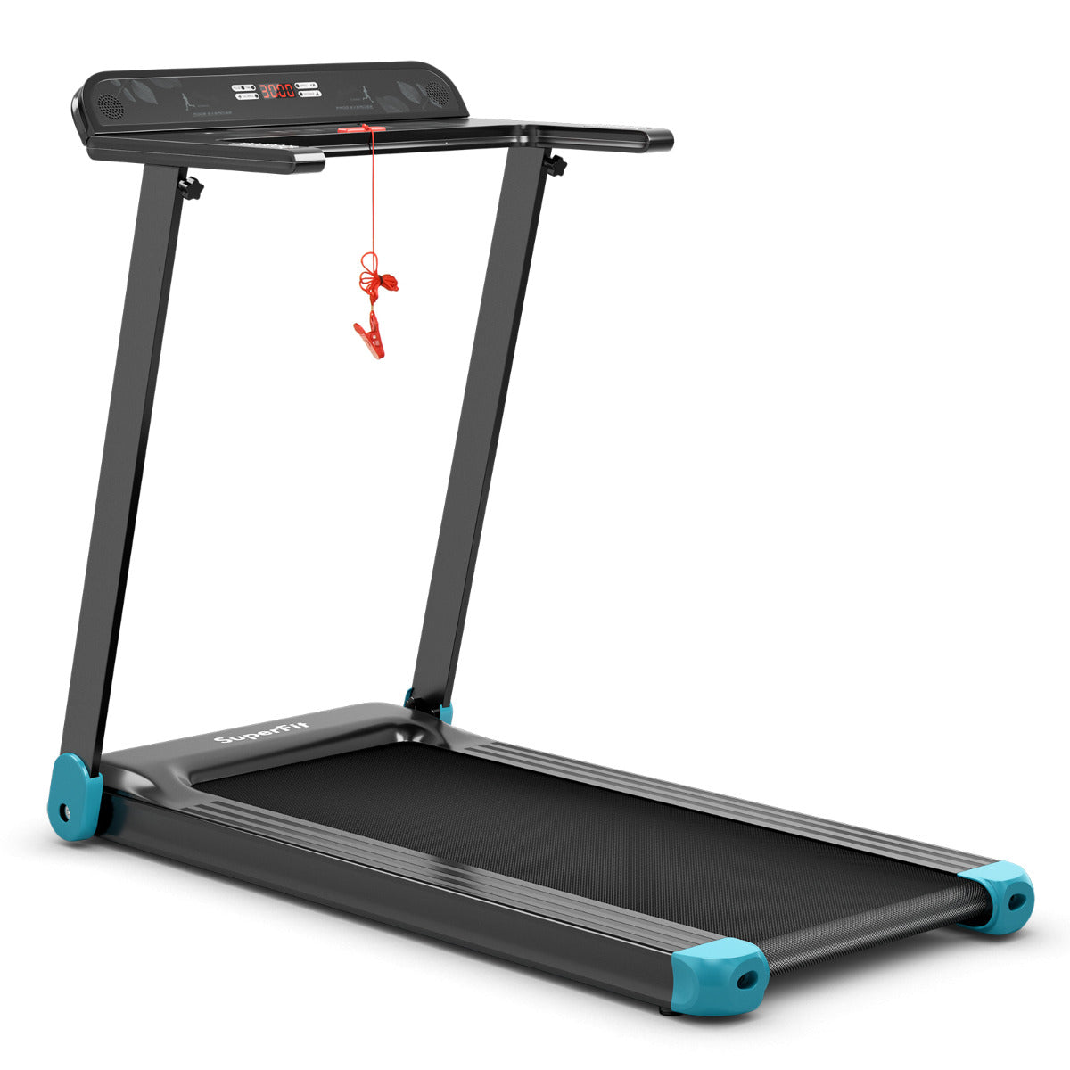 LIVSK Opvouwbare Elektrische Loopband - Bluetooth Luidspreker - GYMAX APP - 90 kg - 113 x 57,5 x 94 cm - Marineblauw+Zwart