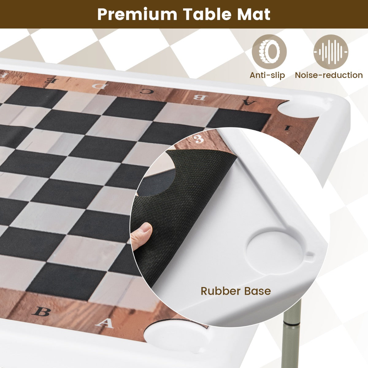 LIVSK Opvouwbare Vierkante Tafel - HDPE Blad met Stevige Metalen Poten - Inclusief 4 Bekerhouders - Multifunctioneel - 90 cm -