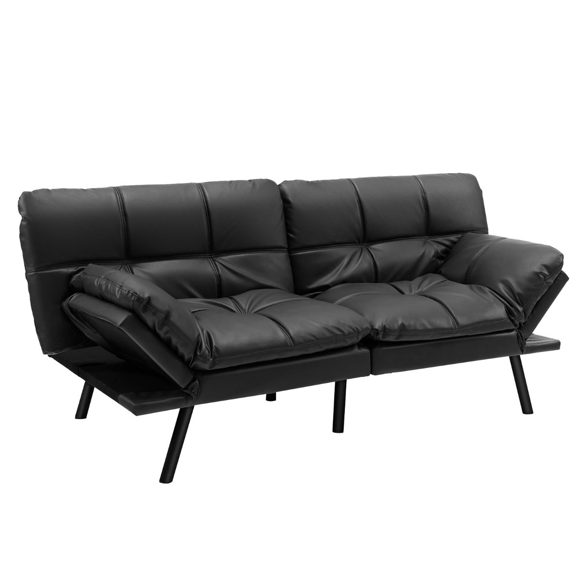 LIVSK Futon Slaapbank met Verstelbare Rugleuning - Opvouwbaar en Multifunctioneel - Sterke Stabiliteit - Huidvriendelijk