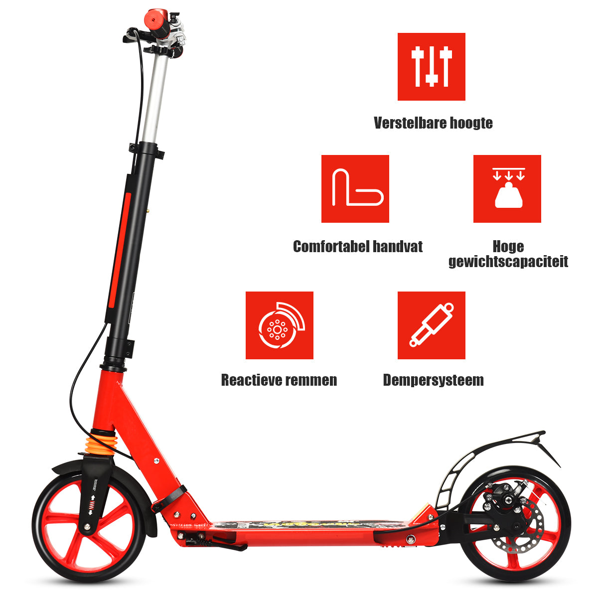 LIVSK Sportstep - Opvouwbaar - Aluminiumlegering - 3 Verstelbare Hoogtes - Grote PU-wielen - Tot 100 kg - Zoals afgebeeld