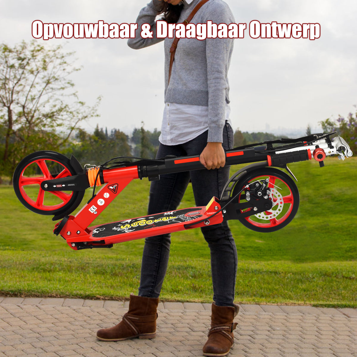 LIVSK Sportstep - Opvouwbaar - Aluminiumlegering - 3 Verstelbare Hoogtes - Grote PU-wielen - Tot 100 kg - Zoals afgebeeld