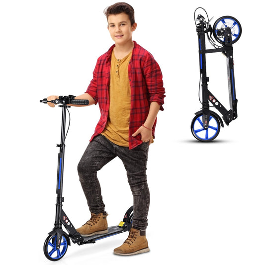 LIVSK Opvouwbare Kinderstep - Verstelbaar Stuur - Aluminium Platform - Blauw