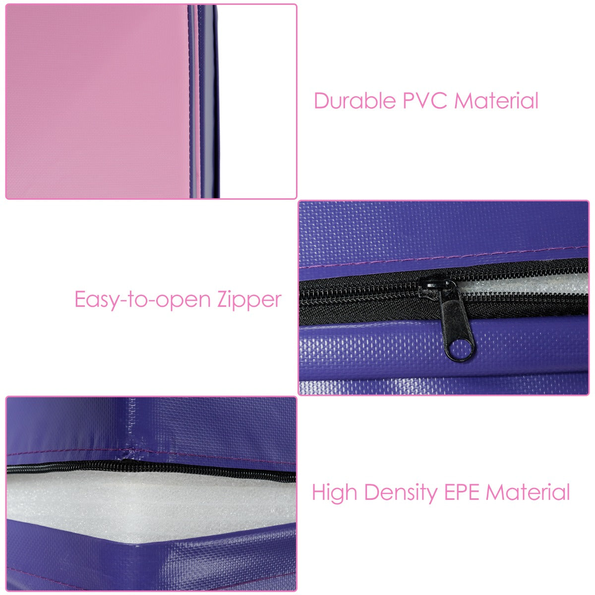 LIVSK Hellende Gymnastiekmat - Ergonomisch Wigvormig - Scheurbestendig PVC - Draaghendels - Voor Kinderen en Volwassenen - Roze