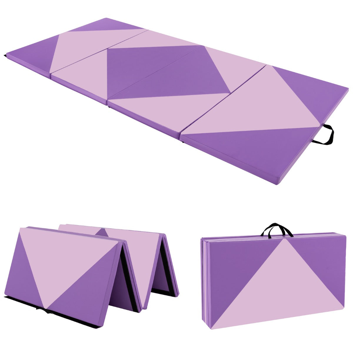 LIVSK Opvouwbare Trainingsmat - Hoogdicht EPE-schuim - Waterdichte Hoes - Draagbaar met Handgrepen - 240 x 117 x 5 cm - Zoals