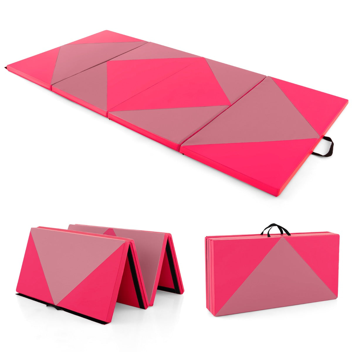 LIVSK Opvouwbare Turnmat - PU-leer met EPE-schuim - Klittenbandsluitingen - Waterdicht en eenvoudig schoon te maken - 240 x 117 x