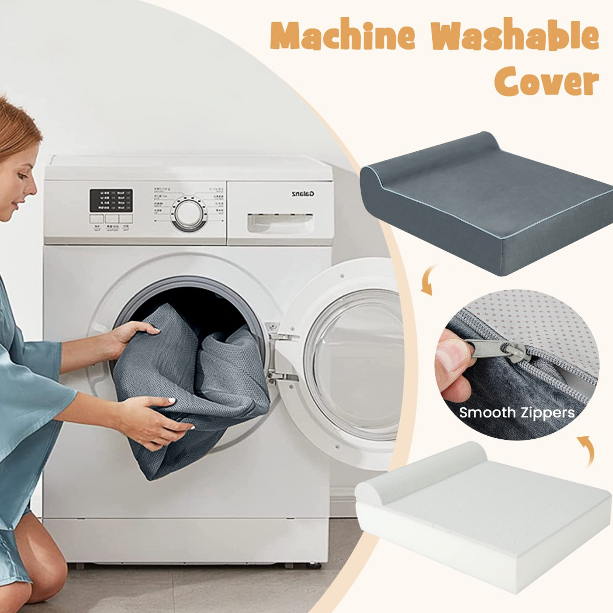 LIVSK Orthopedische Hondenmand - Geheugenschuim met Neksteunkussen - Antislip - Wasbare Kristalstofhoes - Voor Grote Honden -