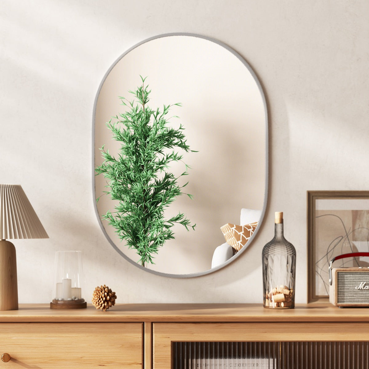 LIVSK High-Definition Badkamerspiegel 70 x 50 cm - Verticaal/Horizontaal - Slagvast Glas - Water- en Roestbestendig - Aluminium