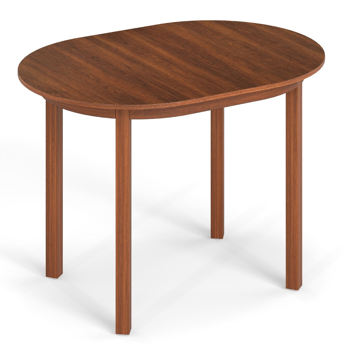 LIVSK Ovale Houten Eettafel - Voor 2-4 Personen - Krasbestendig - Rubberhout - 110 x 78 x 77 cm - Walnoot