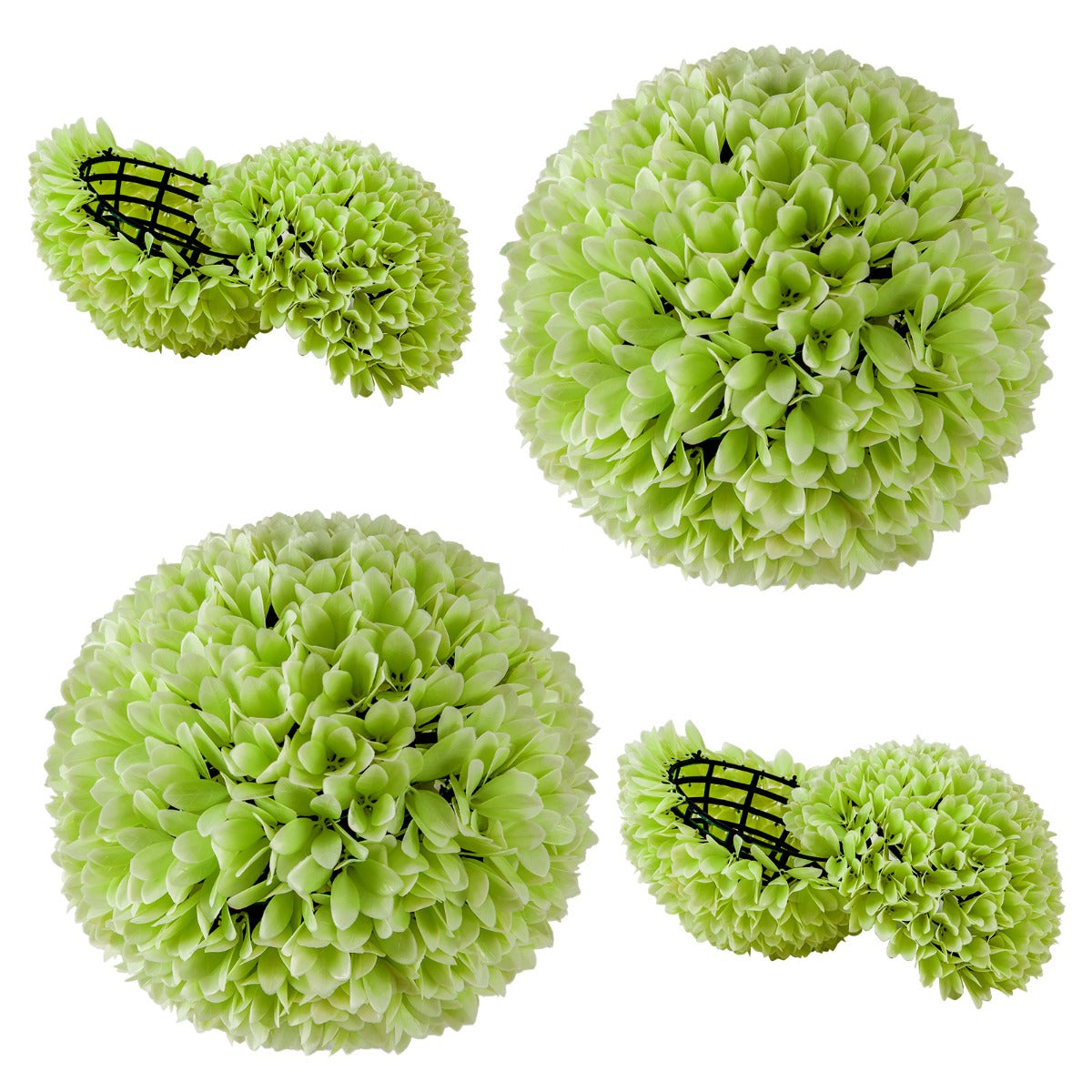 LIVSK Set van 2 Kunstmatige Buxusbollen 28 cm - Onderhoudsvrij - Eenvoudige Installatie - Realistische Uiterstraling - Groen/Roze