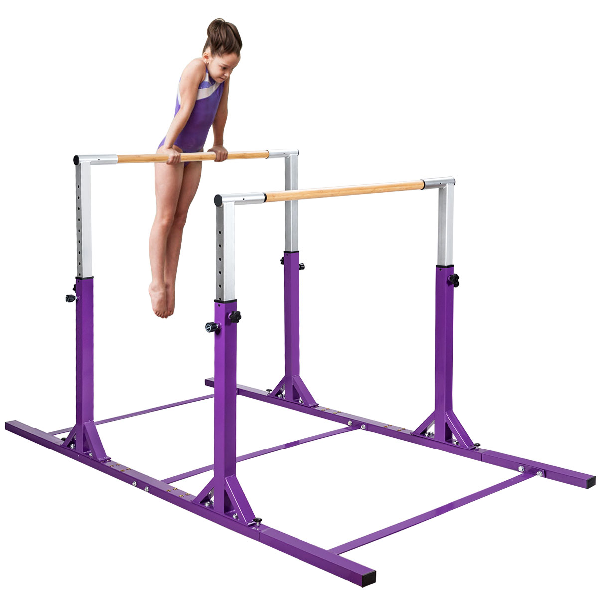 LIVSK Parallelle Gymnastiekstang - Verstelbaar van 96 tot 140 cm - Dubbele Vergrendeling - Tot 100 kg - Voor Kinderen 6-12 Jaar -