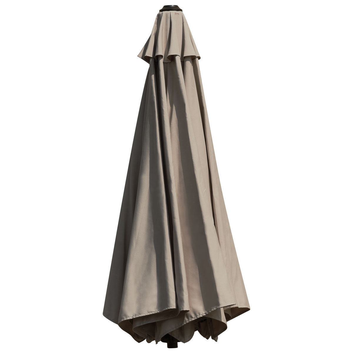 LIVSK Wandparasol - Aluminium Frame - Verstelbare Kop en Stokpositie - Groot Schaduwoppervlak - Waterdicht - Bruin