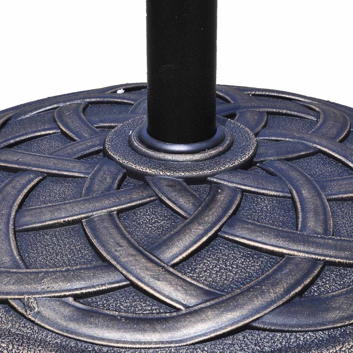 LIVSK Parasolvoet - Duurzaam Harsmateriaal - Verstelbare Paal van φ38mm tot φ48mm - Stabiele Constructie - Ø54,5 cm - Brons