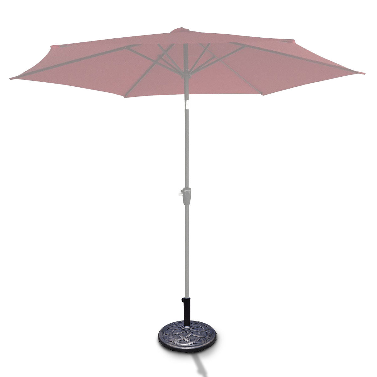 LIVSK Parasolvoet - Duurzaam Harsmateriaal - Verstelbare Paal van φ38mm tot φ48mm - Stabiele Constructie - Ø54,5 cm - Brons