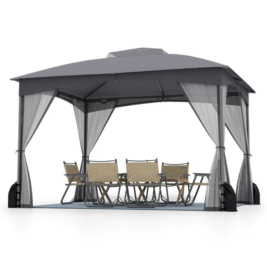 LIVSK Outdoor Paviljoen 3,6 x 3 x 2,9 m - Waterdicht - Geventileerd - Afneembare Zijwanden - Inclusief Zandzakken - Grijs